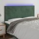 vidaXL Zaglowek do lozka z LED, skouroprasino, 160x5x118/128 cm
