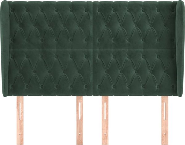 vidaXL Κεφαλάρι uszak σκούρο πράσινο 163x23x118/128 cm από βελούδο