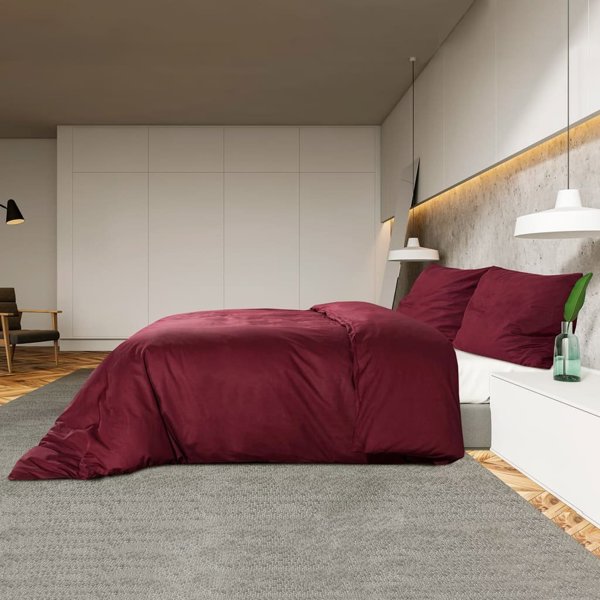 vidaXL Σετ σεντονιών, μπορντό, 200x220 cm, ελαφρύ μικροΐνες