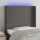 vidaXL Κεφαλάρι κρεβατιού με LED, γκρι, 103x16x118/128cm, τεχνητό δέρμα