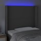 vidaXL Κεφαλάρι κρεβατιού με LED, γκρι, 103x16x118/128cm, τεχνητό δέρμα