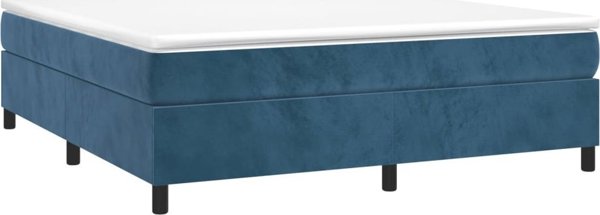 vidaXL Κρεβάτι κοντινεντάλ, σκούρο μπλε, 200x200 cm, επενδεδυμένο με βελούδο