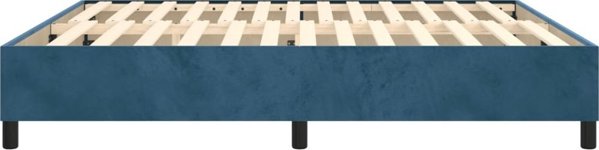 vidaXL Κρεβάτι κοντινεντάλ, σκούρο μπλε, 200x200 cm, επενδεδυμένο με βελούδο