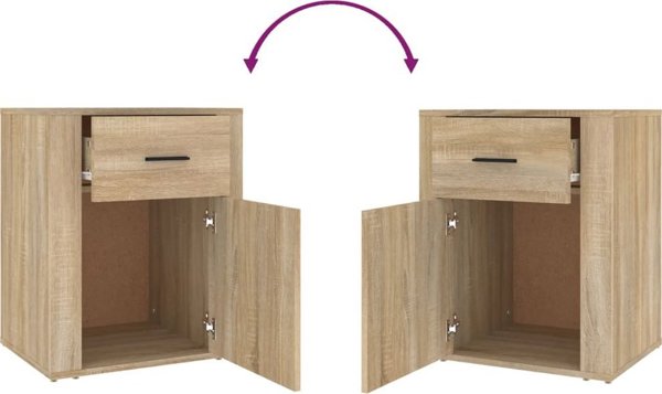 vidaXL Szafka nocna, dab sonoma, 50x36x60 cm, material drewnopochodny