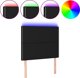 vidaXL Προσκέφαλος κρεβατιού με LED, μαύρο, 90x5x118/128 cm, ύφασμα