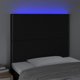 vidaXL Προσκέφαλος κρεβατιού με LED, μαύρο, 90x5x118/128 cm, ύφασμα
