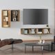vidaXL Σετ 4 επιπλων TV, Καπνιστη δρυς, Ξυλοπαραγωγο υλικο