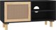 vidaXL vidaXL Stolik pod TV, czarny, 80x30x40 cm, drewno sosnowe i rattan