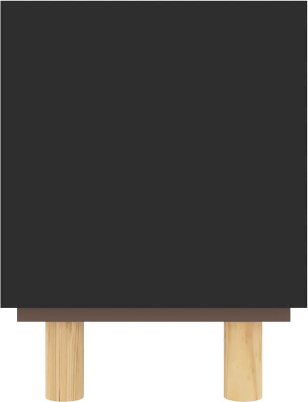 vidaXL vidaXL Stolik pod TV, czarny, 80x30x40 cm, drewno sosnowe i rattan