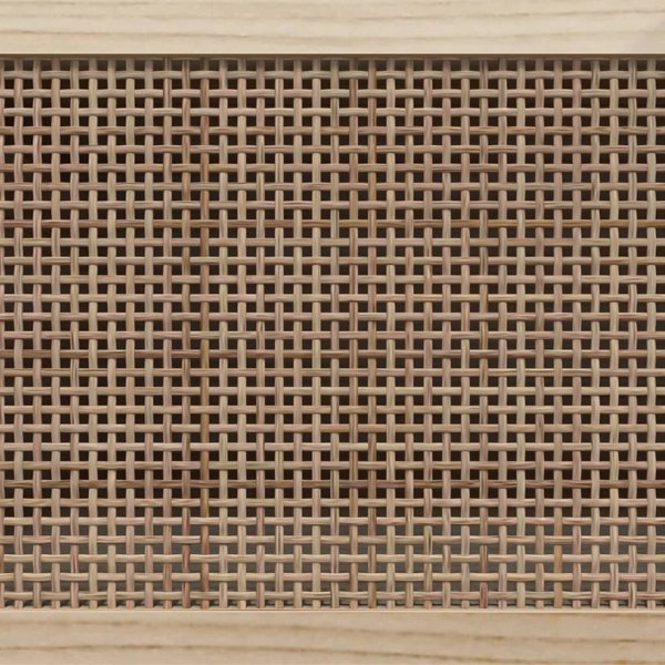vidaXL vidaXL Stolik pod TV, czarny, 80x30x40 cm, drewno sosnowe i rattan