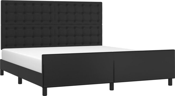 vidaXL Rama lozka z zaglowkiem czarna 180x200 cm sztuczna skora
