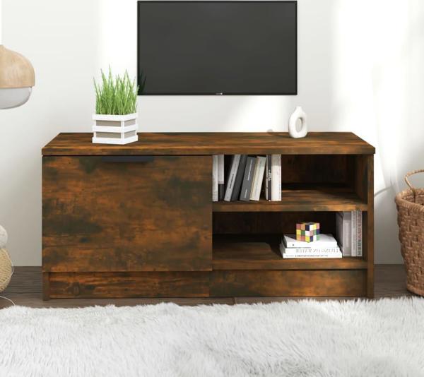 vidaXL Ντουλάπι για Τηλεόραση, Καπνιστή Δρυς, 80x35x36,5 εκ.