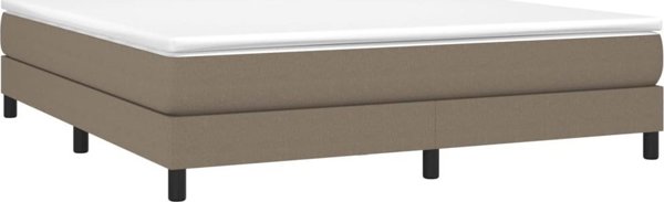vidaXL Lozko kontynentalne kolor taupe obite tkanina 180x200 cm