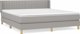 vidaXL Κρεβάτι Continental με στρώμα, ανοιχτό γκρι, ύφασμα, 180 x 200 cm