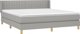 vidaXL Κρεβάτι Continental με στρώμα, ανοιχτό γκρι, ύφασμα, 180 x 200 cm