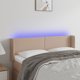vidaXL Προσκέφαλο κρεβατιού με LED, καπουτσίνο, 147x16x78/88 cm, εκοδέρμα