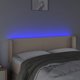 vidaXL Προσκέφαλο κρεβατιού με LED, καπουτσίνο, 147x16x78/88 cm, εκοδέρμα