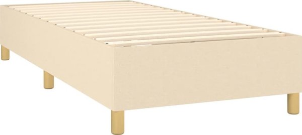 vidaXL Κρεβάτι continental με στρώμα, κρεμ, 80x200 εκ., ύφασμα