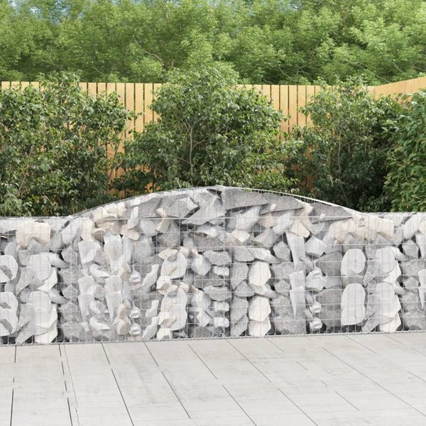 vidaXL Kosze gabionowe, 4 τεμ, 400x30x100/120 εκ, γαλβανισμένο σίδερο