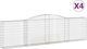 vidaXL Kosze gabionowe, 4 τεμ, 400x30x100/120 εκ, γαλβανισμένο σίδερο