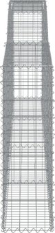 vidaXL Kosze gabionowe, 4 τεμ, 400x30x100/120 εκ, γαλβανισμένο σίδερο