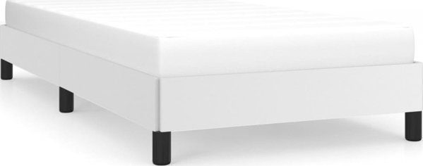 vidaXL Rama lozka biala 100x200 cm obita sztuczna skora