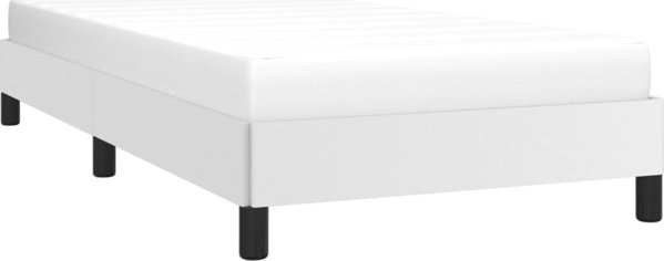 vidaXL Rama lozka biala 100x200 cm obita sztuczna skora