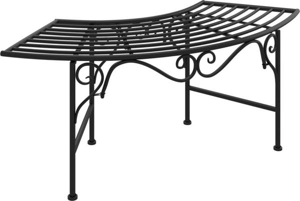 vidaXL Παγκάκι κάτω από δέντρο, 113 cm, μαύρο, ατσάλινο