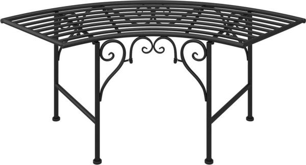vidaXL Παγκάκι κάτω από δέντρο, 113 cm, μαύρο, ατσάλινο
