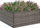 vidaXL Donica ogrodowa, szara, 80x80x40 cm, rattan PE