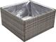 vidaXL Donica ogrodowa, szara, 80x80x40 cm, rattan PE