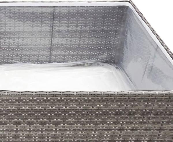 vidaXL Donica ogrodowa, szara, 80x80x40 cm, rattan PE