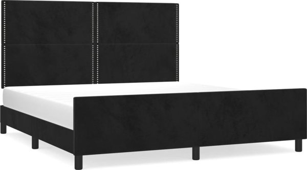 vidaXL Rama lozka z zaglowkiem czarna 180x200 cm aksamitna