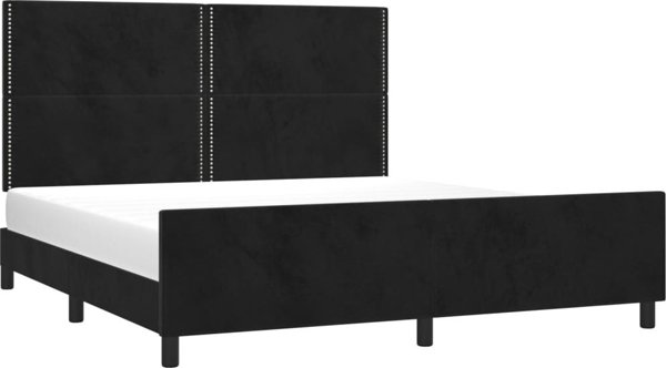 vidaXL Rama lozka z zaglowkiem czarna 180x200 cm aksamitna