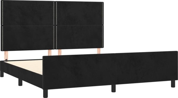 vidaXL Rama lozka z zaglowkiem czarna 180x200 cm aksamitna