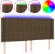 vidaXL Κεφαλάρι κρεβατιού με LED, σκούρο καφέ, 183x16x118/128 εκ, ύφασμα
