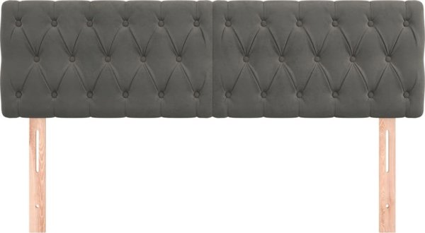 vidaXL Σετ 2 κεφαλαριών κρεβατιού, σκούρο γκρι, 80x7x78/88 cm, βελούδο