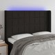 vidaXL Zaglowek do lozka z LED, czarny, 147x16x118/128 cm, tkanina