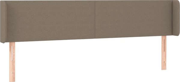 vidaXL Zaglowek do lozkos me LED, taupe, 163x16x78/88 cm, tkana