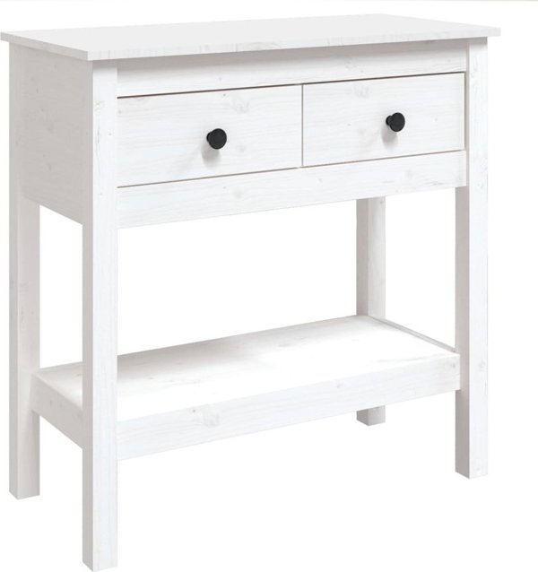 vidaXL Έπιπλο κονσόλας, λευκό, 75x35x75 εκ., από μασίφ πεύκο
