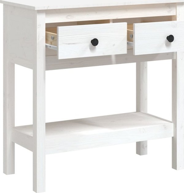 vidaXL Έπιπλο κονσόλας, λευκό, 75x35x75 εκ., από μασίφ πεύκο