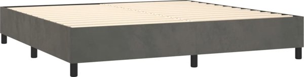 vidaXL Lozko kontynentalne z materacem i LED, szary aksamit, 200x200cm