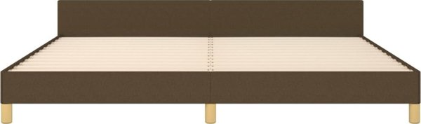 vidaXL Ράμα κρεβατιού με κεφαλάρι, σκούρο καφέ 200x200 cm, επενδυμένη με ύφασμα