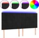 vidaXL Κεφαλάρι κρεβατιού με LED, μαύρο, 160x5x118/128 cm, βελούδο