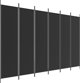 vidaXL vidaXL Parawan 6-panelowy, czarny, 300x200 cm, tkanina