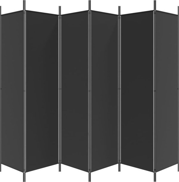 vidaXL vidaXL Parawan 6-panelowy, czarny, 300x200 cm, tkanina
