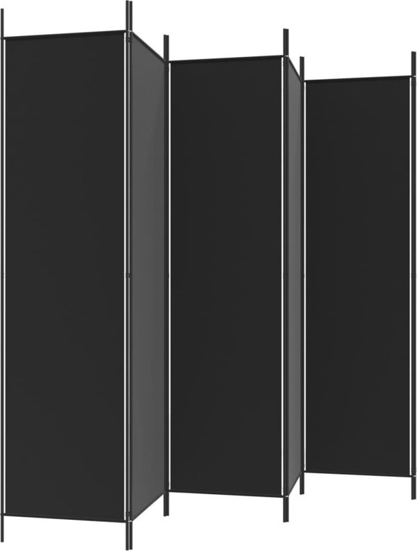 vidaXL vidaXL Parawan 6-panelowy, czarny, 300x200 cm, tkanina