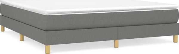vidaXL Κρεβατι Continental με στρώμα, Υφασμα σκούρο γκρι 180x200 εκ.