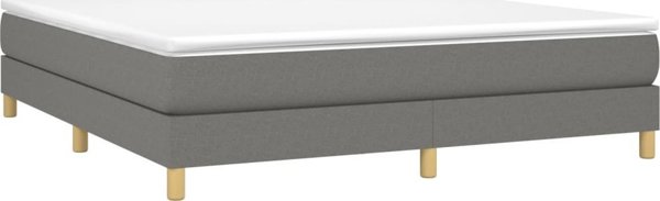 vidaXL Κρεβατι Continental με στρώμα, Υφασμα σκούρο γκρι 180x200 εκ.