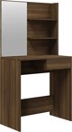 vidaXL Τουαλέτα με καθρέπτη, χρώμα καφέ δρυς, 74,5x40x141 cm
